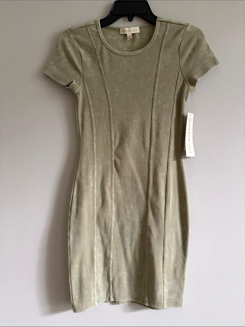 Madden Girl Olive Green Short Sleeve Bodycon Dress